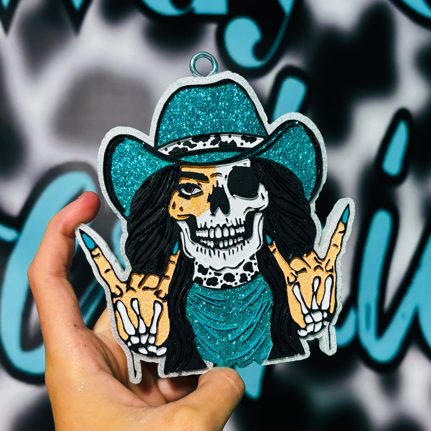 Turquoise Skelly Cowgirl