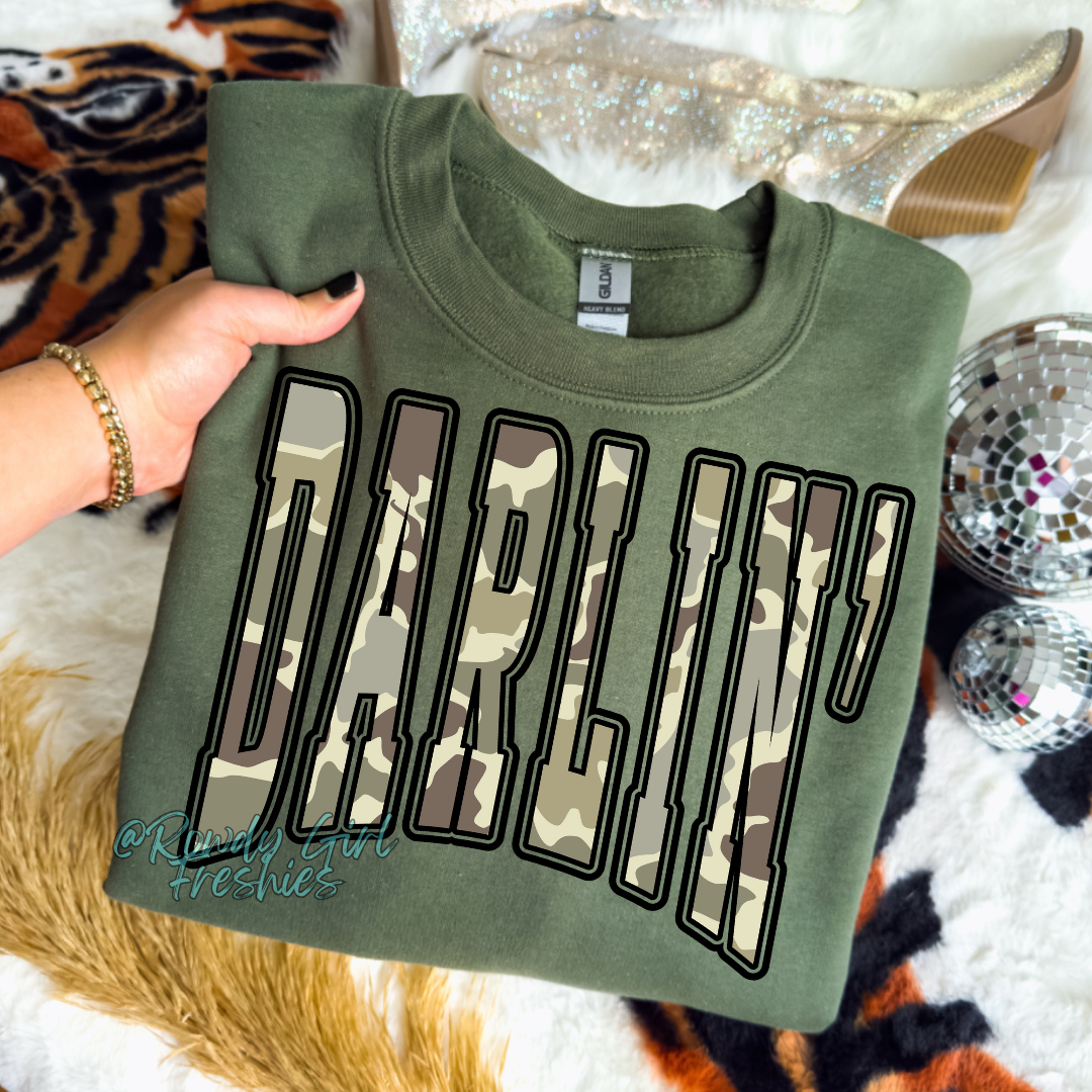 Camo Darlin Tee/Sweatshirt