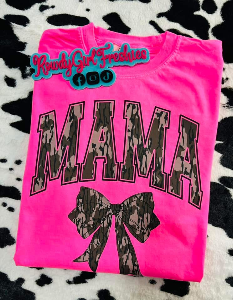 Camo Mama & Bow Tee|Sweatshirt