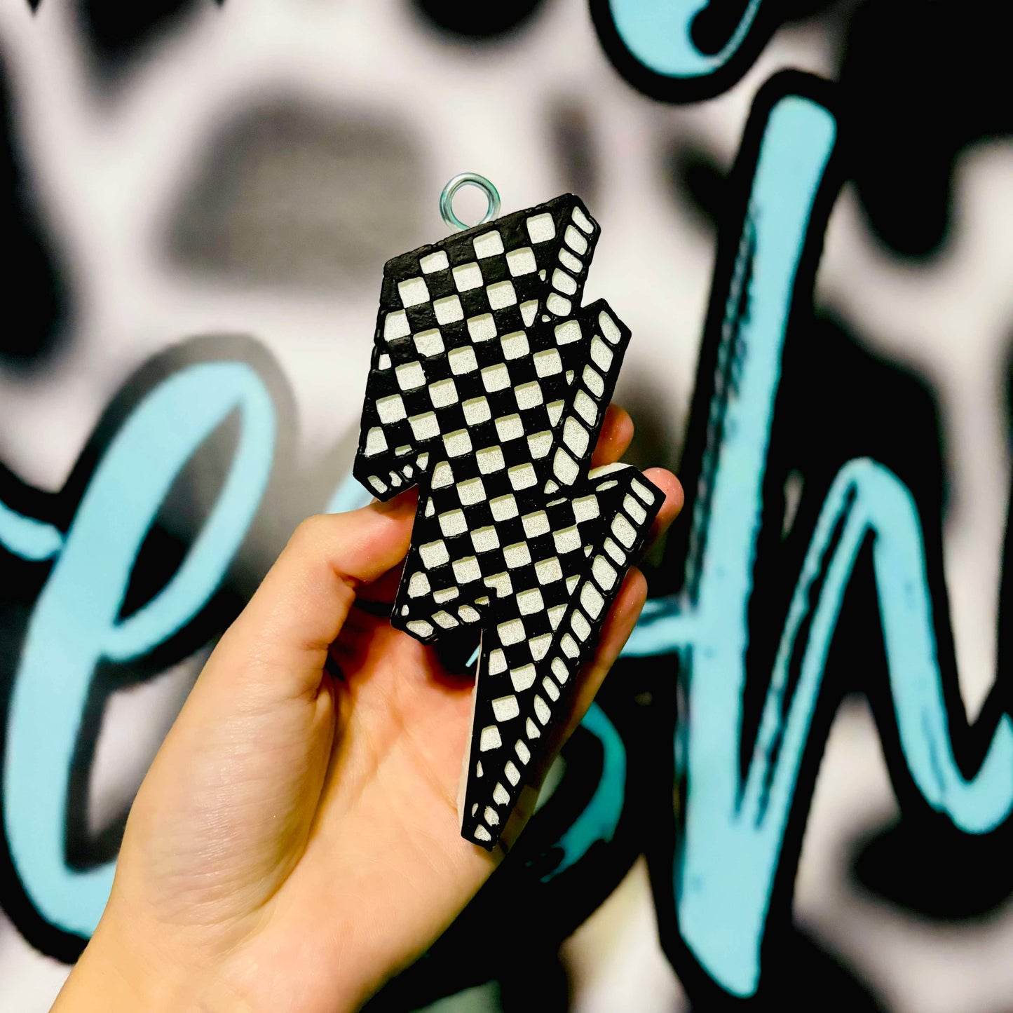 Checkered Lightening Bolt