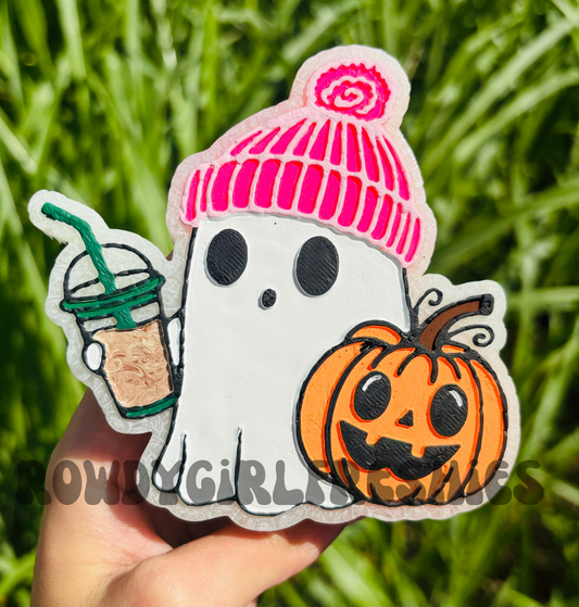 GHOST WITH A BEANIE & COFFEE