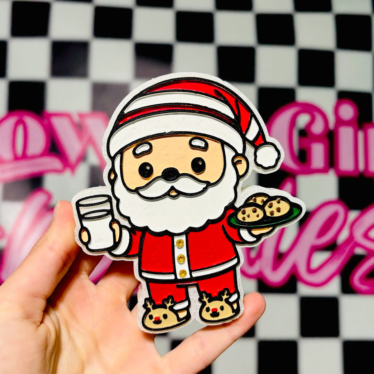 Santa with Cookies & Milk