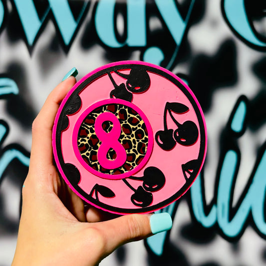 Pink Leopard Cherry 8 Ball