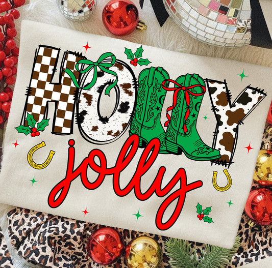 Western Holly Jolly Tee/Sweatshirt