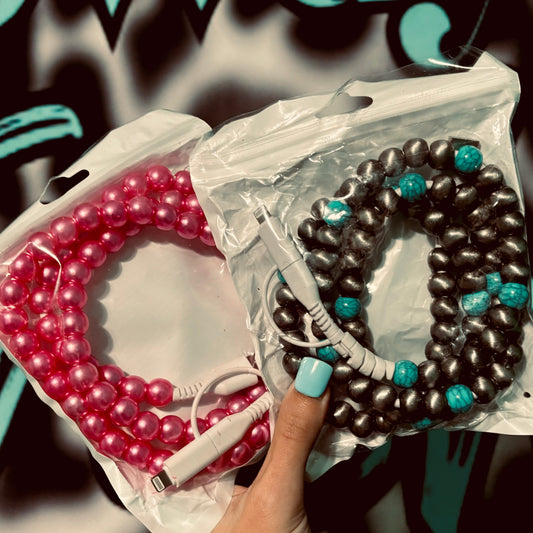 Turquoise/Gray Beaded Charger