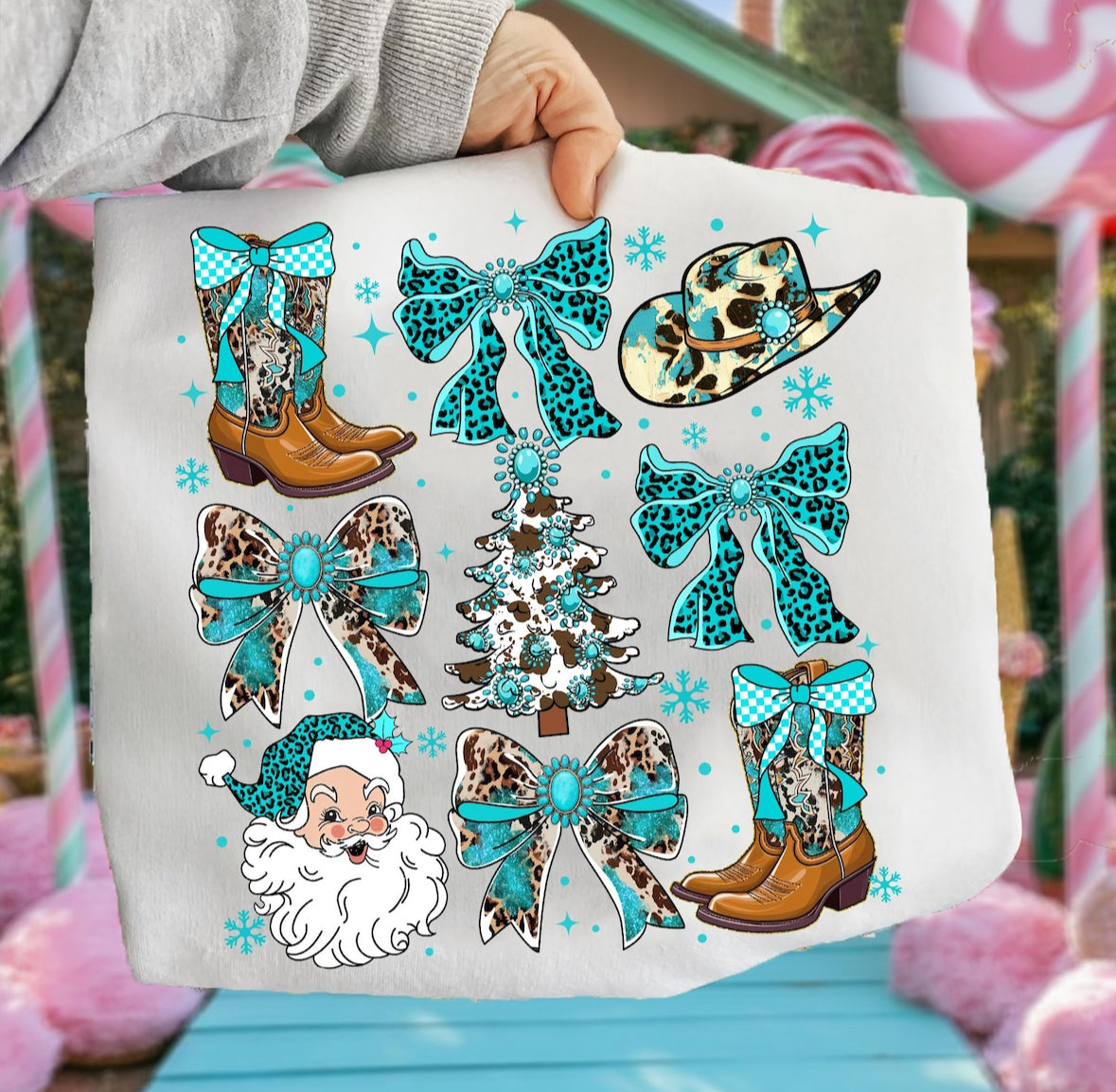 Turquoise Christmas Tee/Sweatshirt