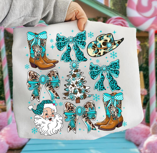 Turquoise Christmas Tee/Sweatshirt