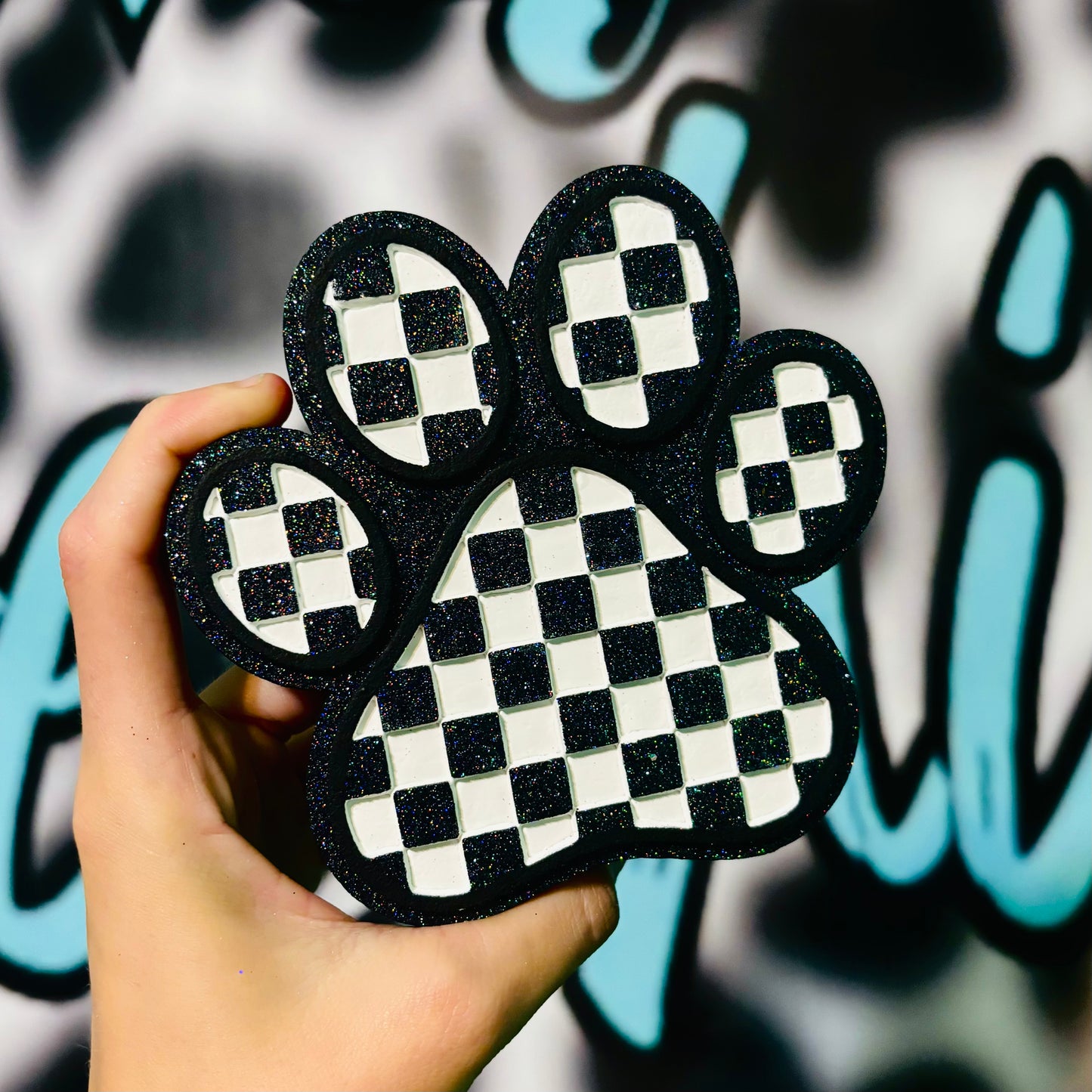 Checkered Paw Print