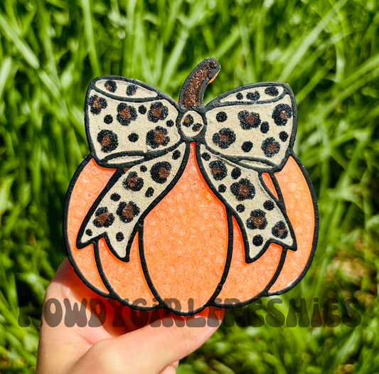 PUMPKIN WITH A LEOPARD BOW