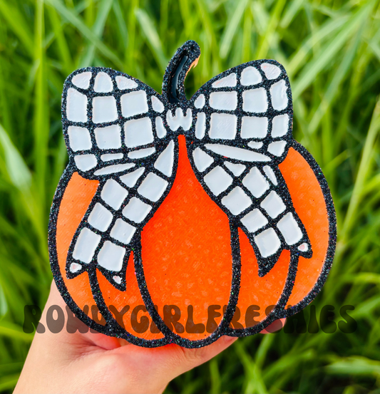 PUMPKIN WITH A CHECKERED BOW