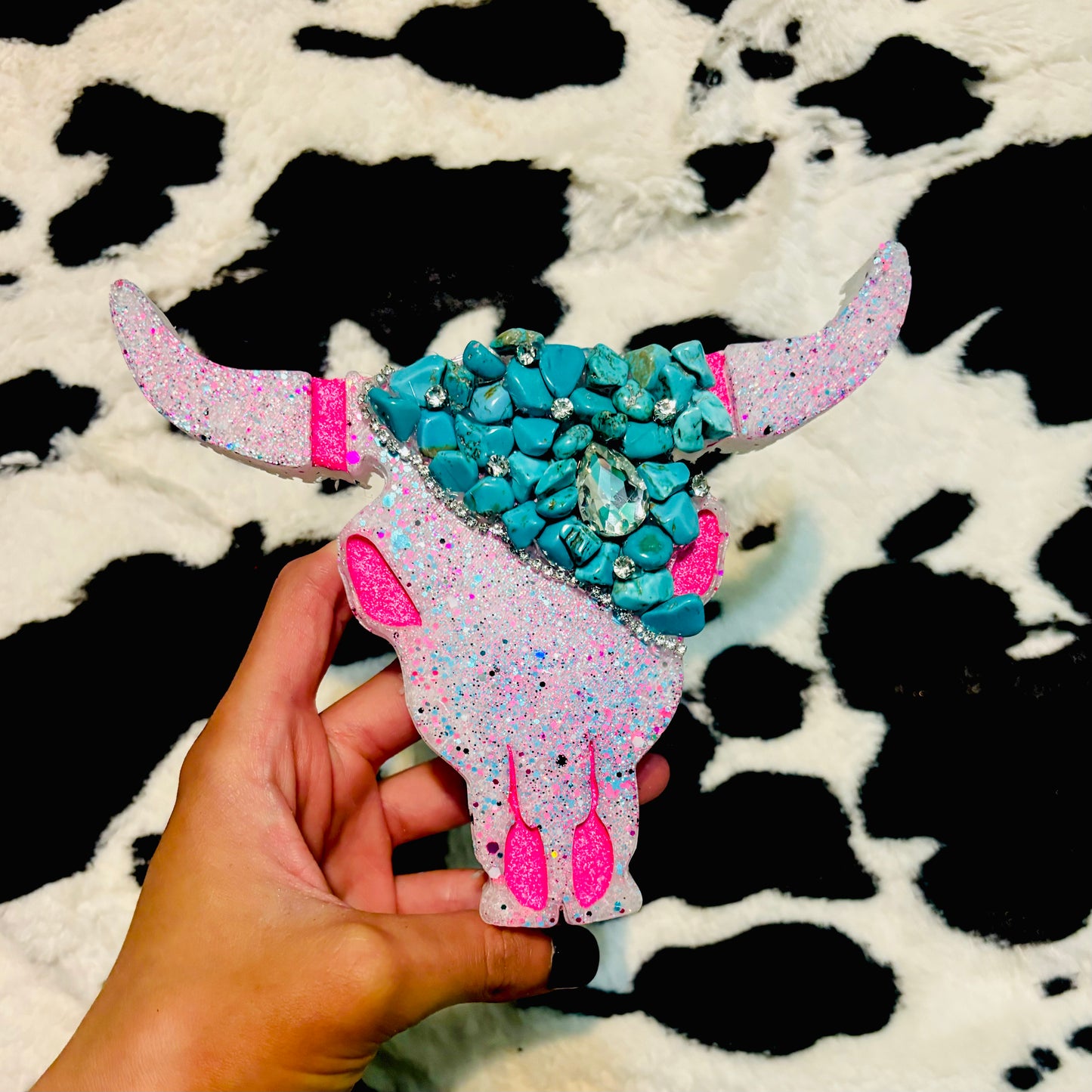 TURQUOISE TREASURE BULLSKULL (FRINGE NOT INCLUDED)