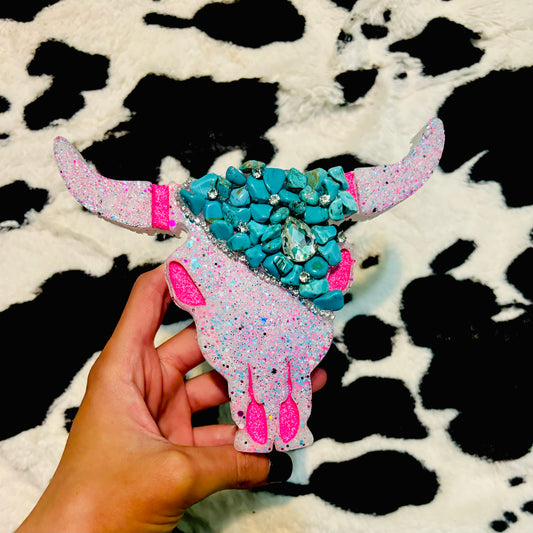 TURQUOISE TREASURE BULLSKULL (FRINGE NOT INCLUDED)