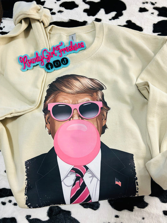 Trump Blowing Bubblegum