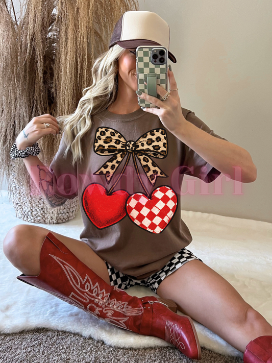 Leopard Heart Cherries Tee/Sweatshirt