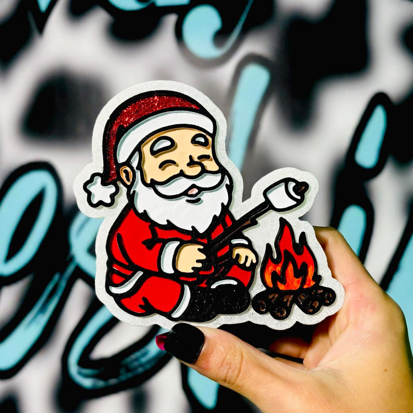 Santa Roasting Marshmallows